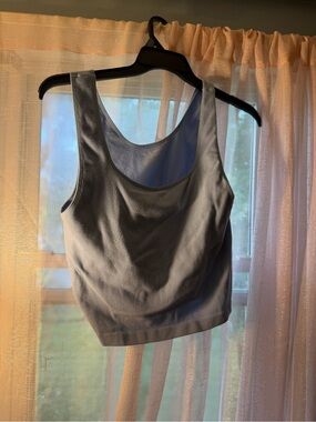 Wildflowers Light Gray Ribbed Scoop Neck Tank